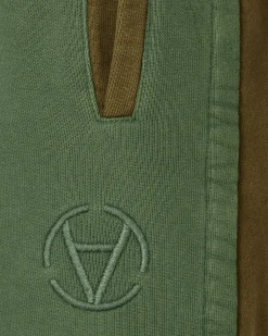 Slam Jam Pants^Panel Sweatpants Green / Brown