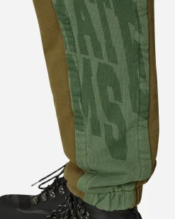 Slam Jam Pants^Panel Sweatpants Green / Brown