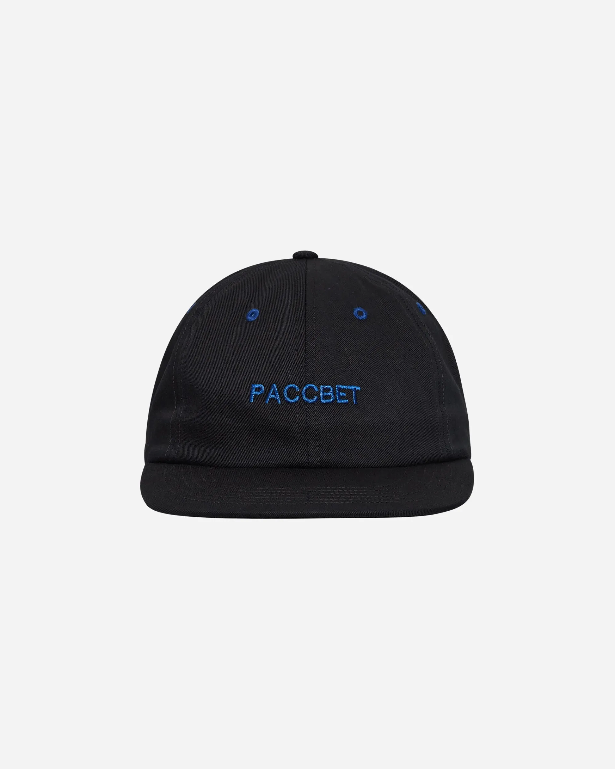 Paccbet Hats|Hats^6-Panel Woven Logo Cap Black
