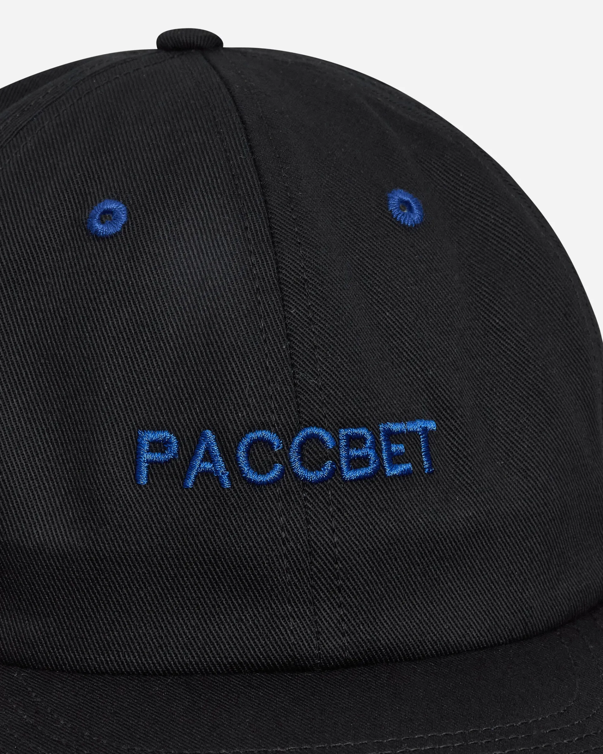 Paccbet Hats|Hats^6-Panel Woven Logo Cap Black