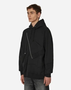 Undercoverism Sweatshirts^Panelled Hooded Sweatshirt Black