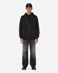 Undercoverism Sweatshirts^Panelled Hooded Sweatshirt Black