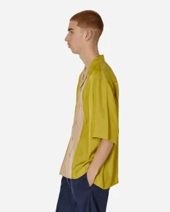 Dries Van Noten Shirts^Panelled Shortsleeve Shirt Mustard