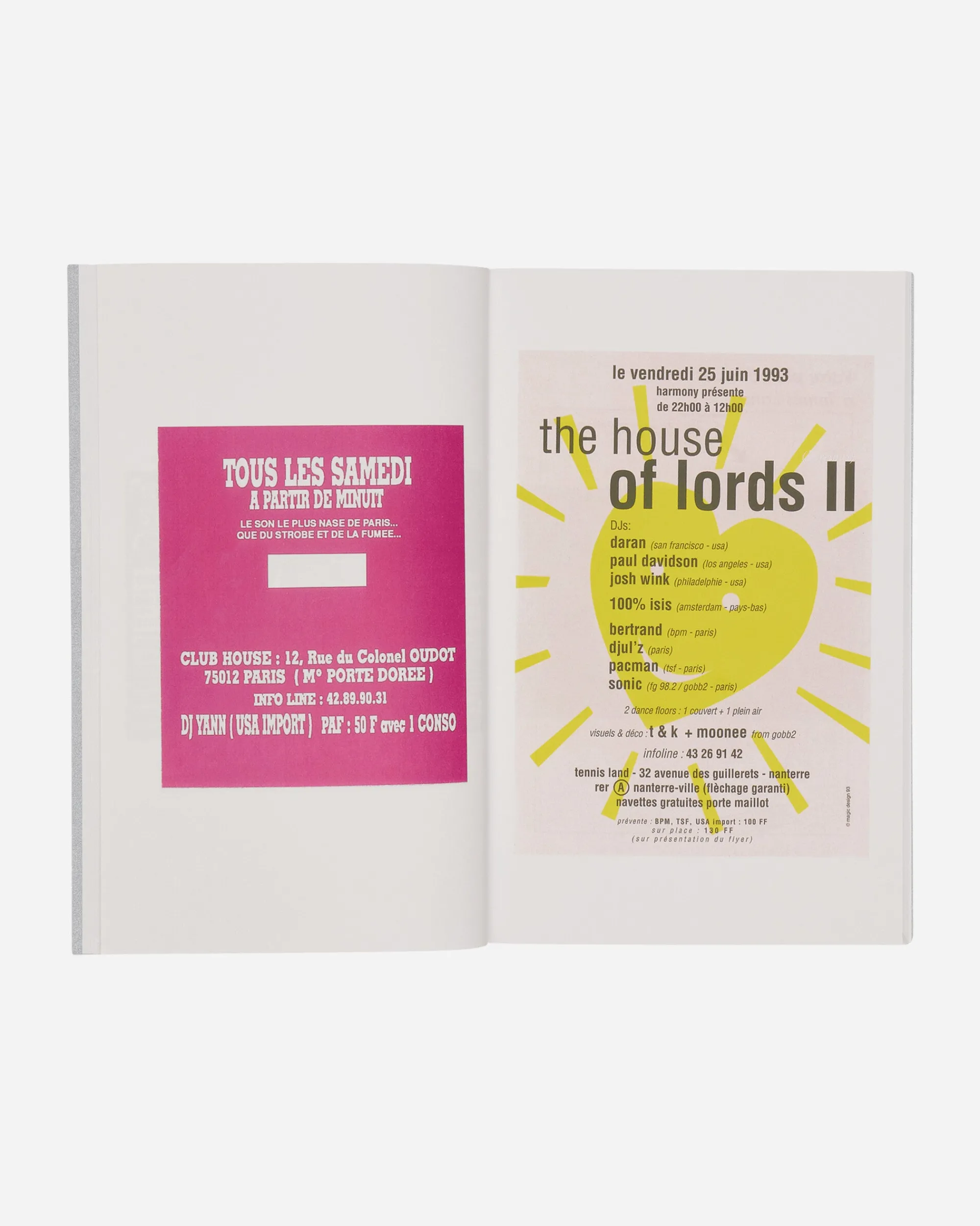Sprint Magazines Magazines^Paris Rave Flyers 1991-1994 Zine