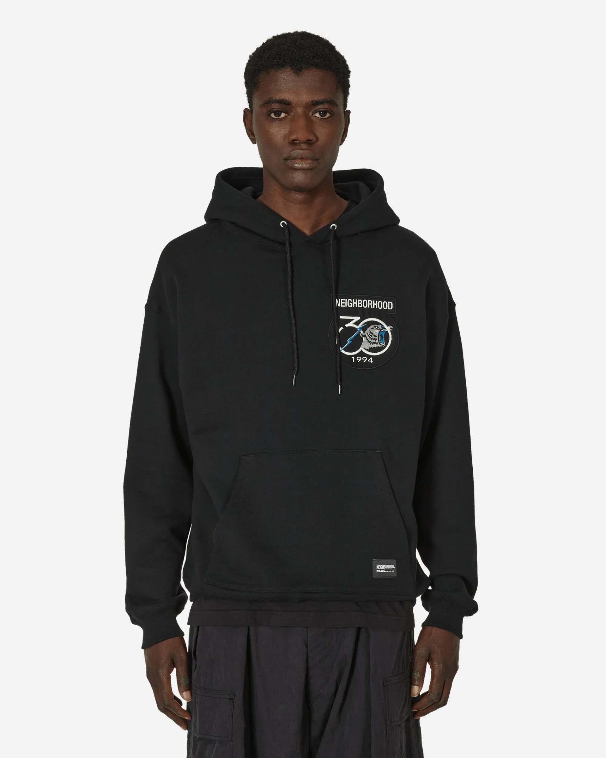 Neighborhood Sweatshirts^Patched Hooded Sweatshirt Black