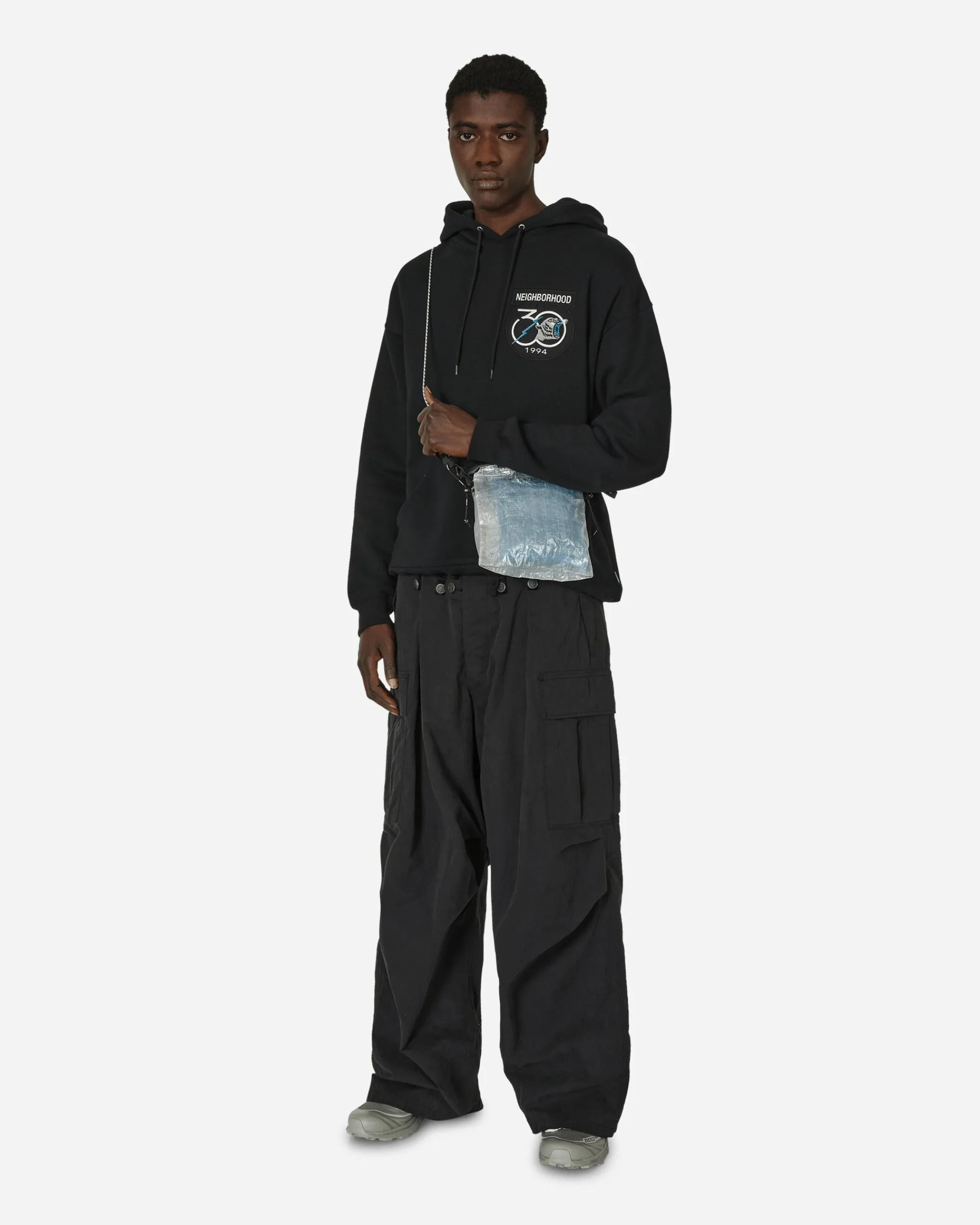 Neighborhood Sweatshirts^Patched Hooded Sweatshirt Black