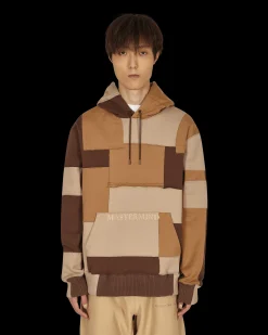 Mastermind World Sweatshirts^Patchwork Hooded Sweatshirt Brown