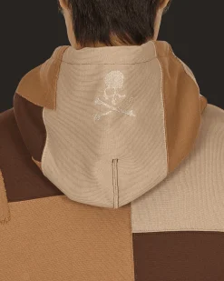 Mastermind World Sweatshirts^Patchwork Hooded Sweatshirt Brown