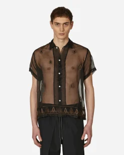 Bode Shirts^Pearl Paisley Shirt Black