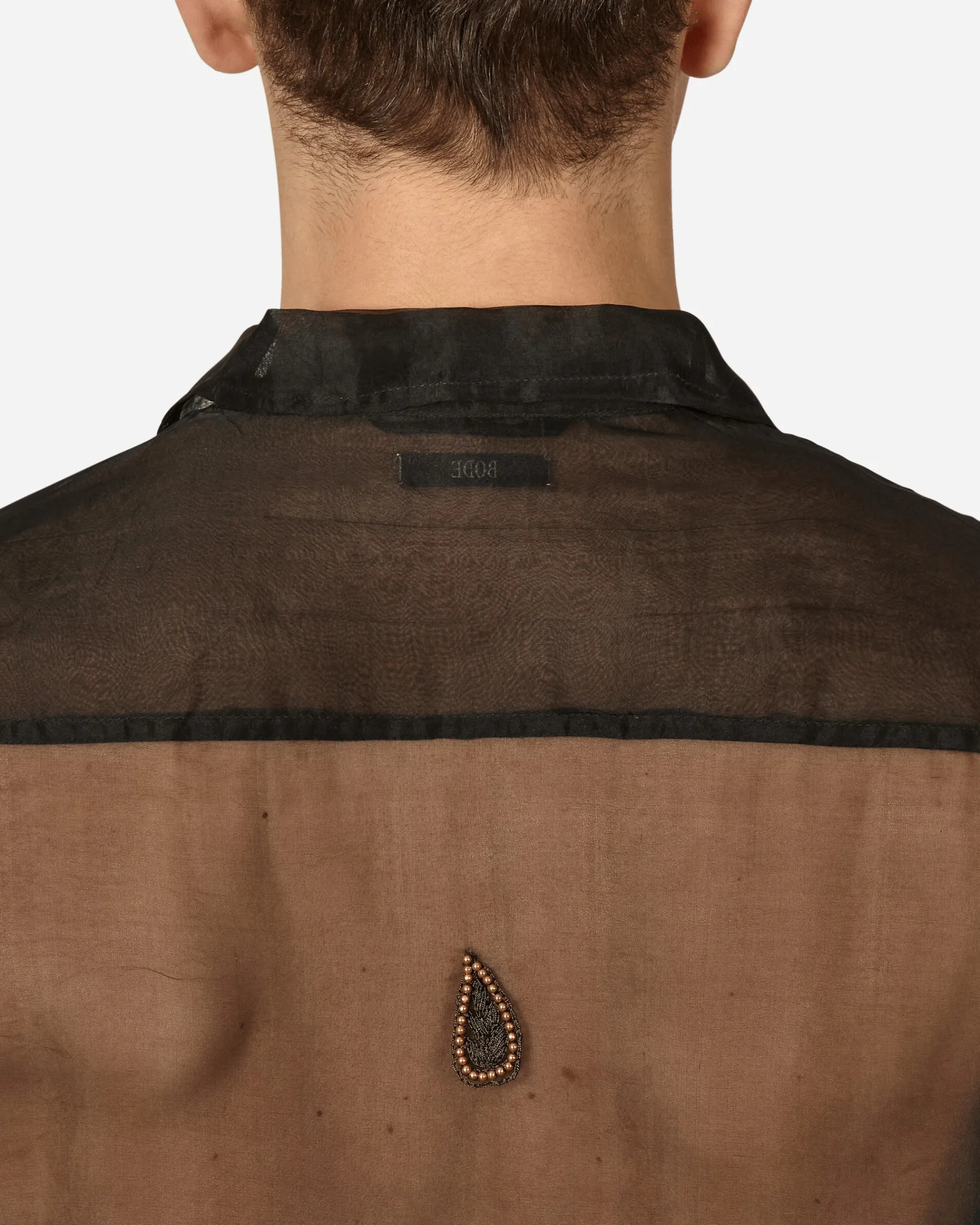 Bode Shirts^Pearl Paisley Shirt Black