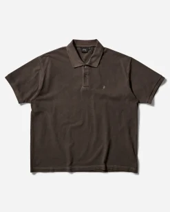 Stüssy T-Shirts^Pique Polo Pigment Dyed Brown