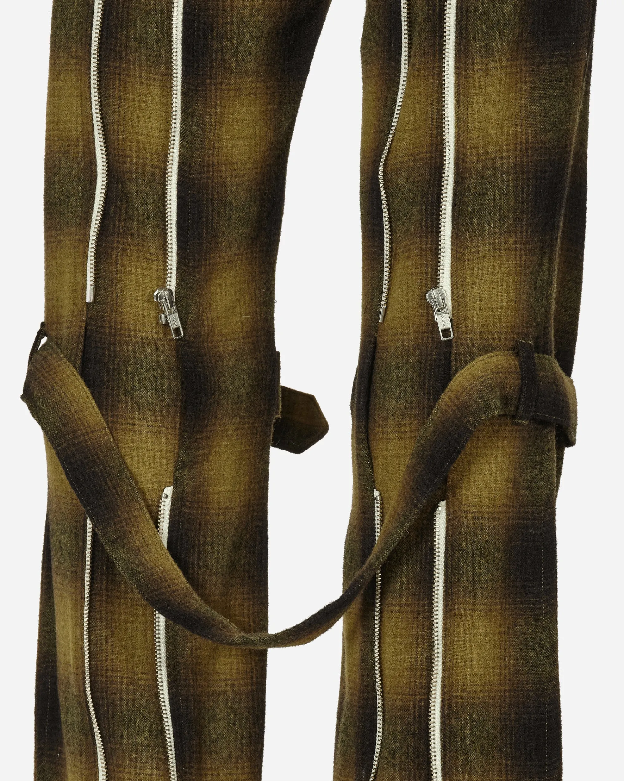 Phingerin Pants^Plaid Wool Ombre Bontage Pants Yellow