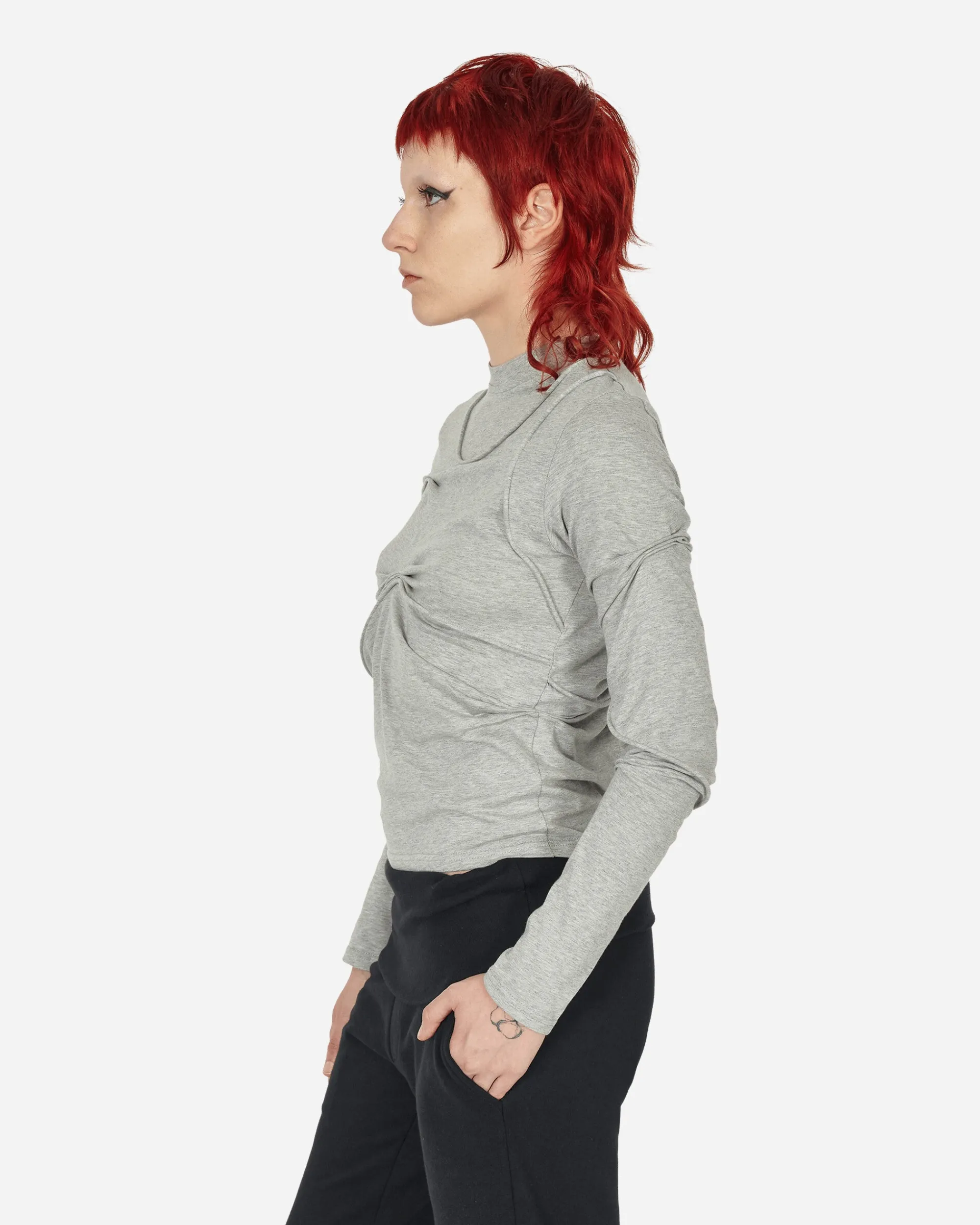 Mainline:RUS/Fr.CA/DE T-Shirts^Pleated Longsleeve Top Grey