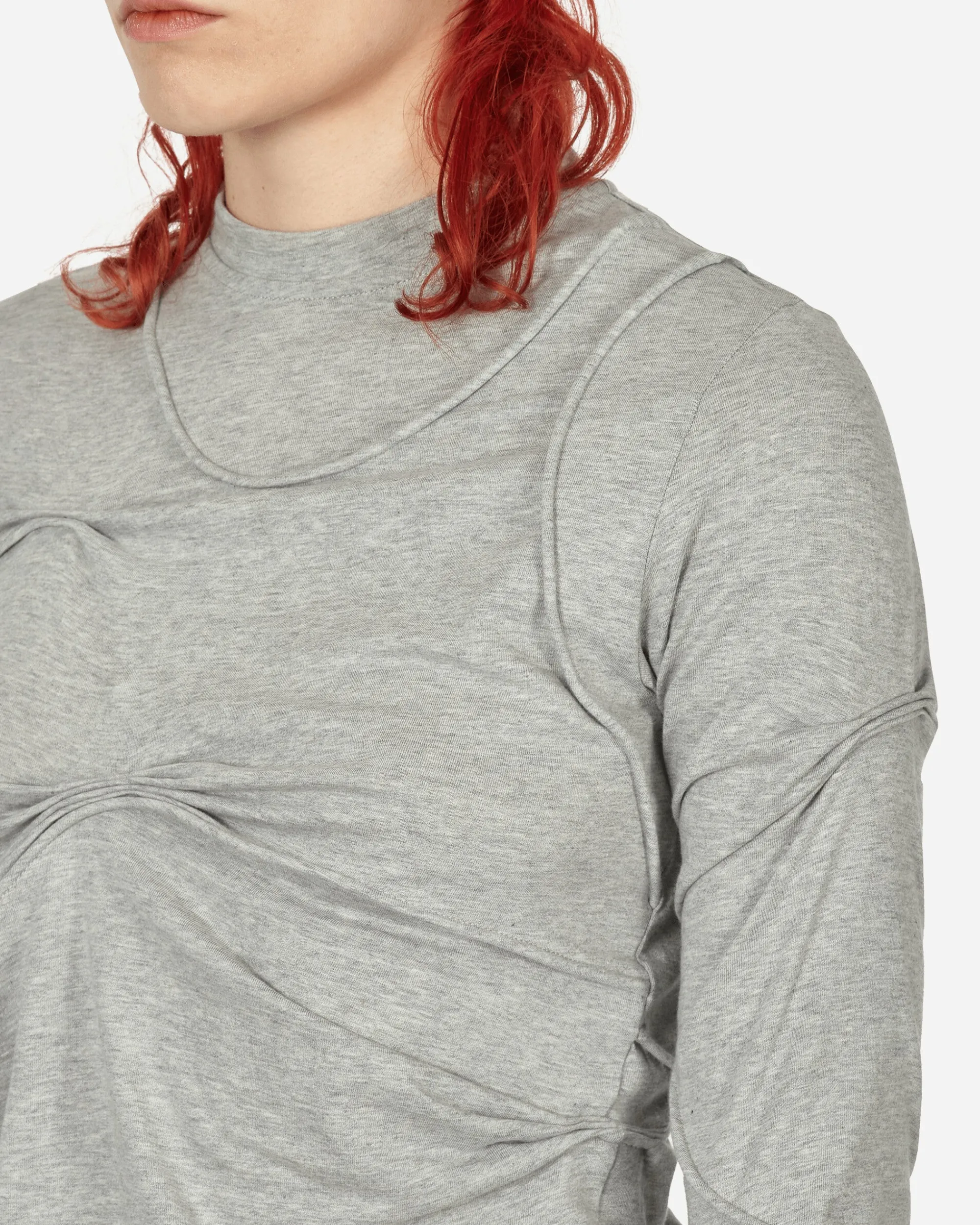 Mainline:RUS/Fr.CA/DE T-Shirts^Pleated Longsleeve Top Grey