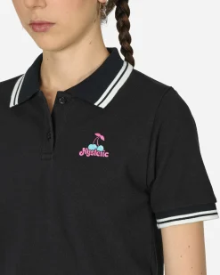 Hysteric Glamour T-Shirts^Poison Cherry Short Polo Shirt Black
