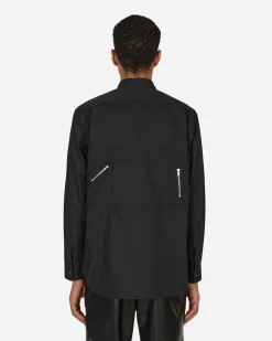 Comme Des Garçons Shirt Shirts^Poplin Zip Shirt Black