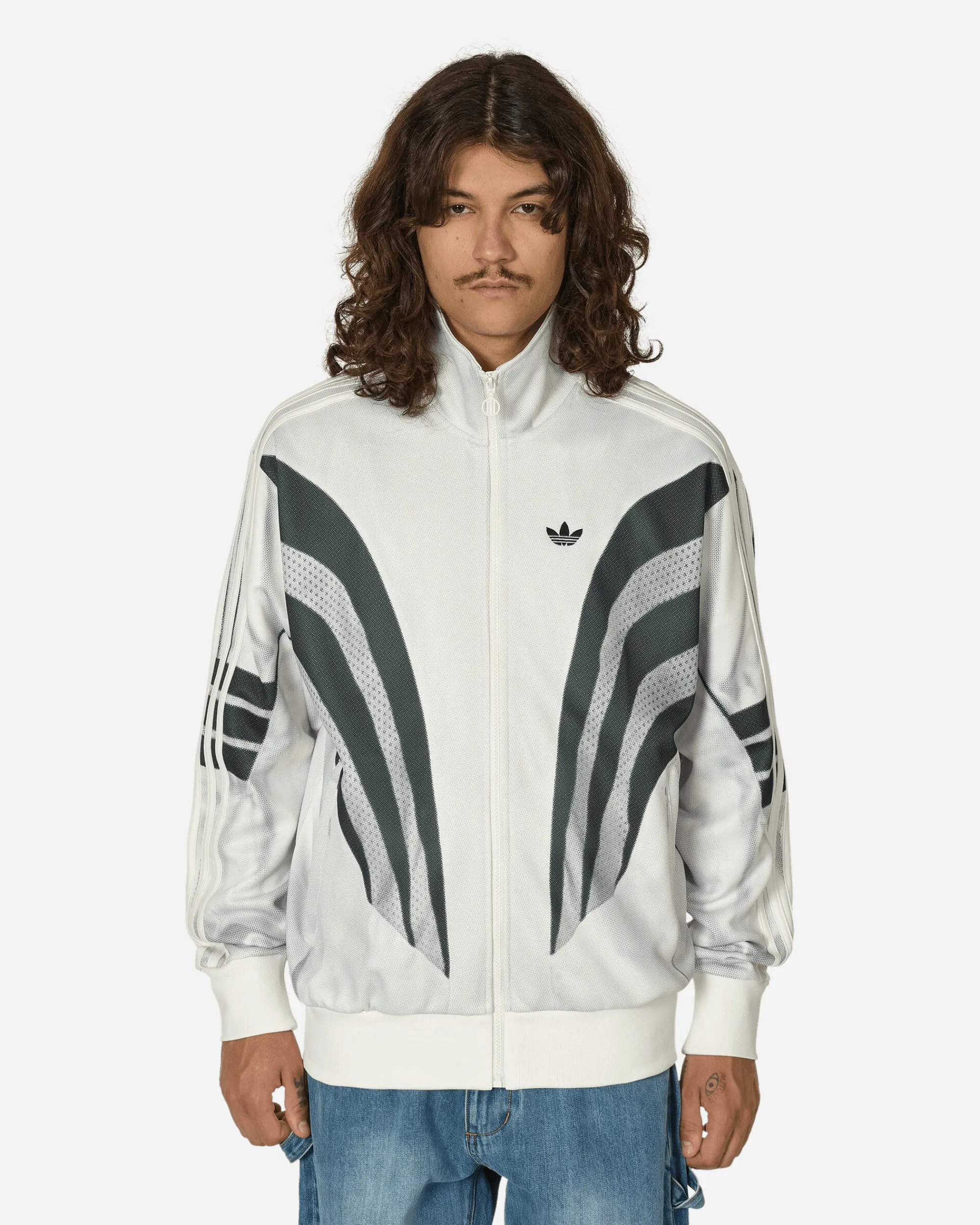 adidas Sweatshirts^Premium Print Track Top Cloud White