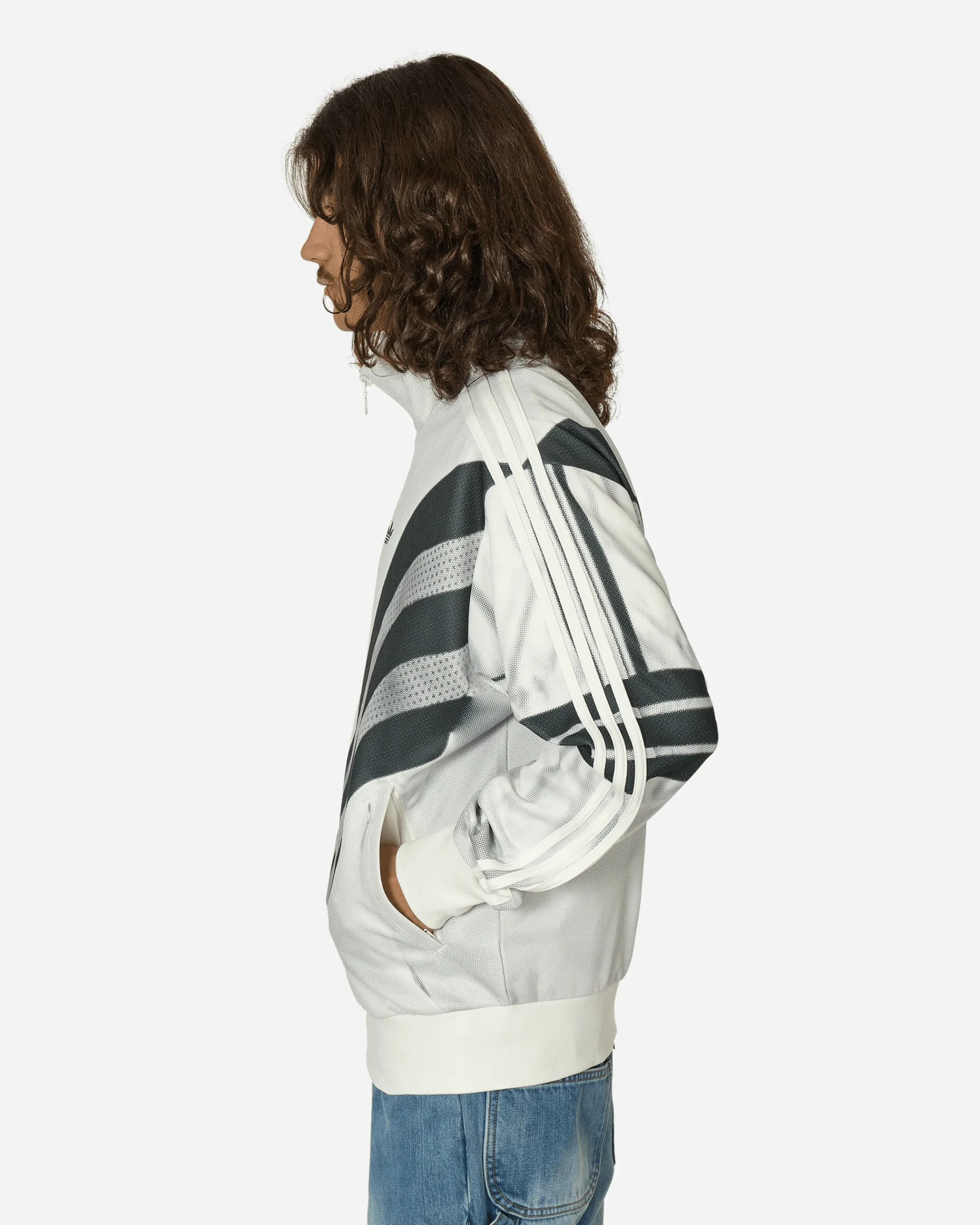 adidas Sweatshirts^Premium Print Track Top Cloud White
