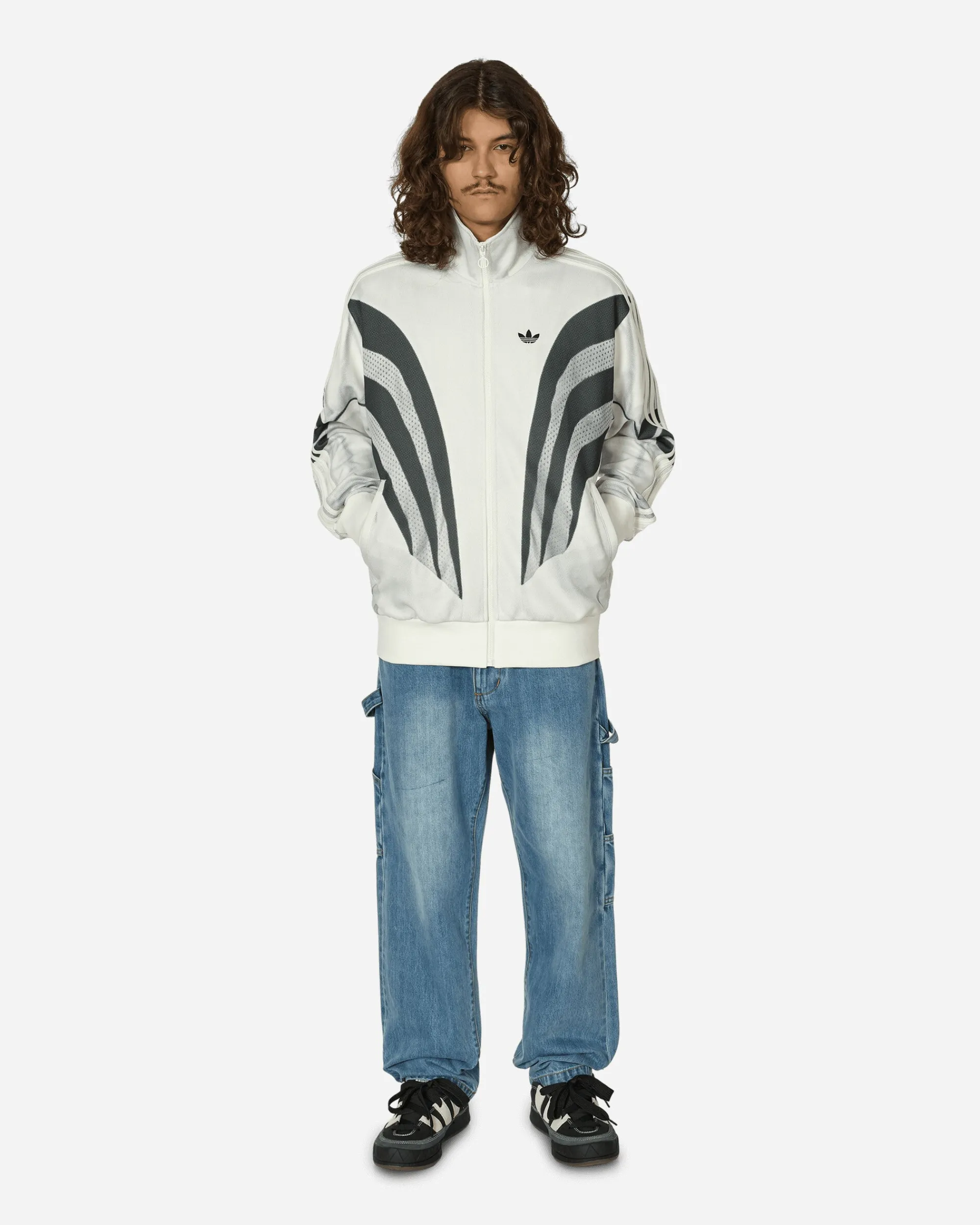 adidas Sweatshirts^Premium Print Track Top Cloud White