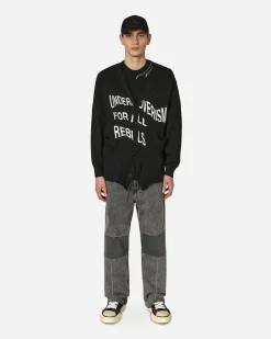 Undercoverism Knitwear^Printed Cotton Cardigan Black