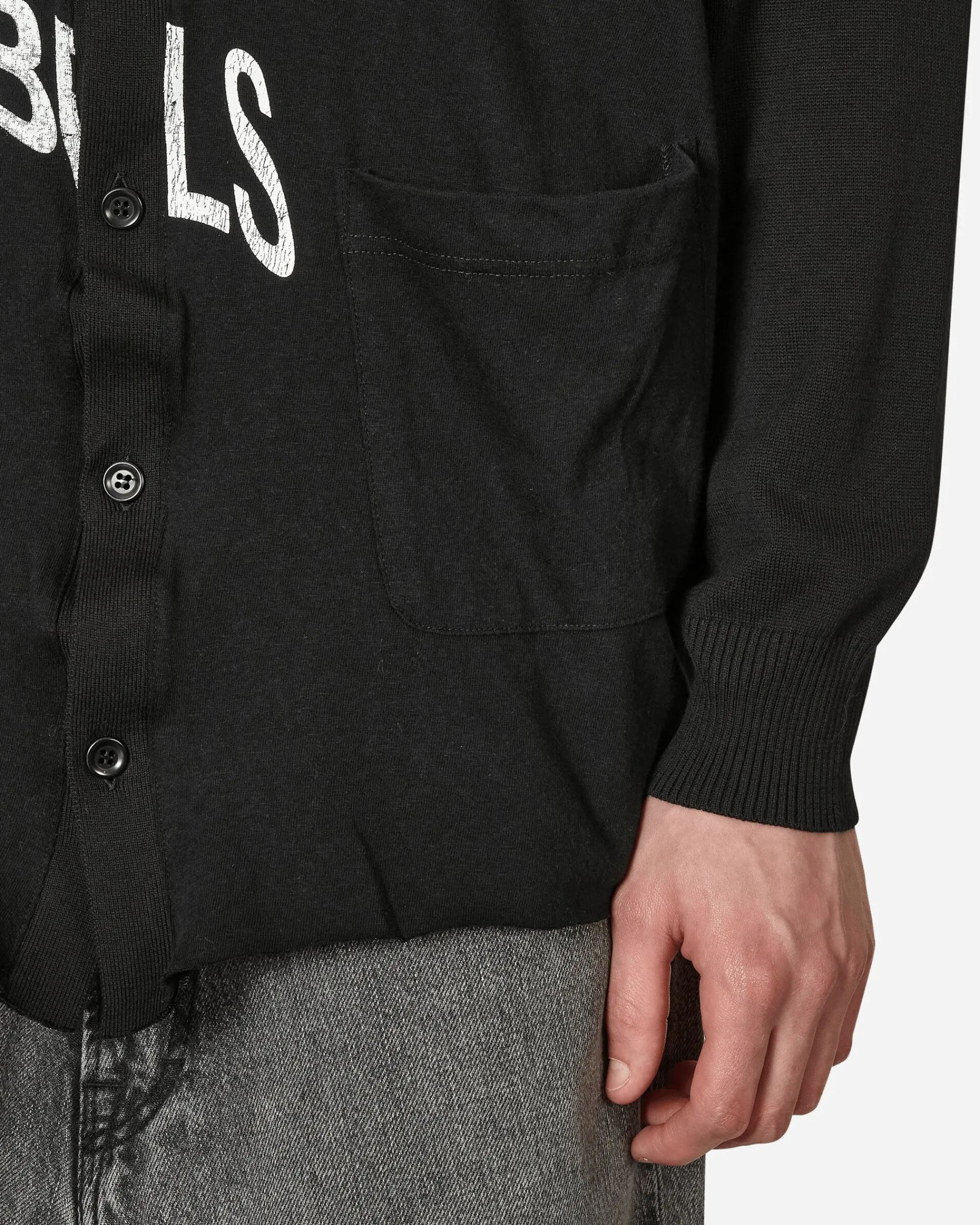 Undercoverism Knitwear^Printed Cotton Cardigan Black