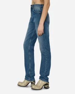Jean Paul Gaultier Pants^Printed Logo Denim Pants Vinatge Blue