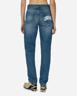 Jean Paul Gaultier Pants^Printed Logo Denim Pants Vinatge Blue