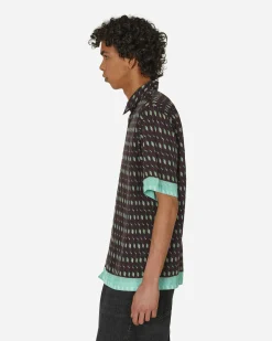 Dries Van Noten Shirts^Printed Shortsleeve Shirt Brown
