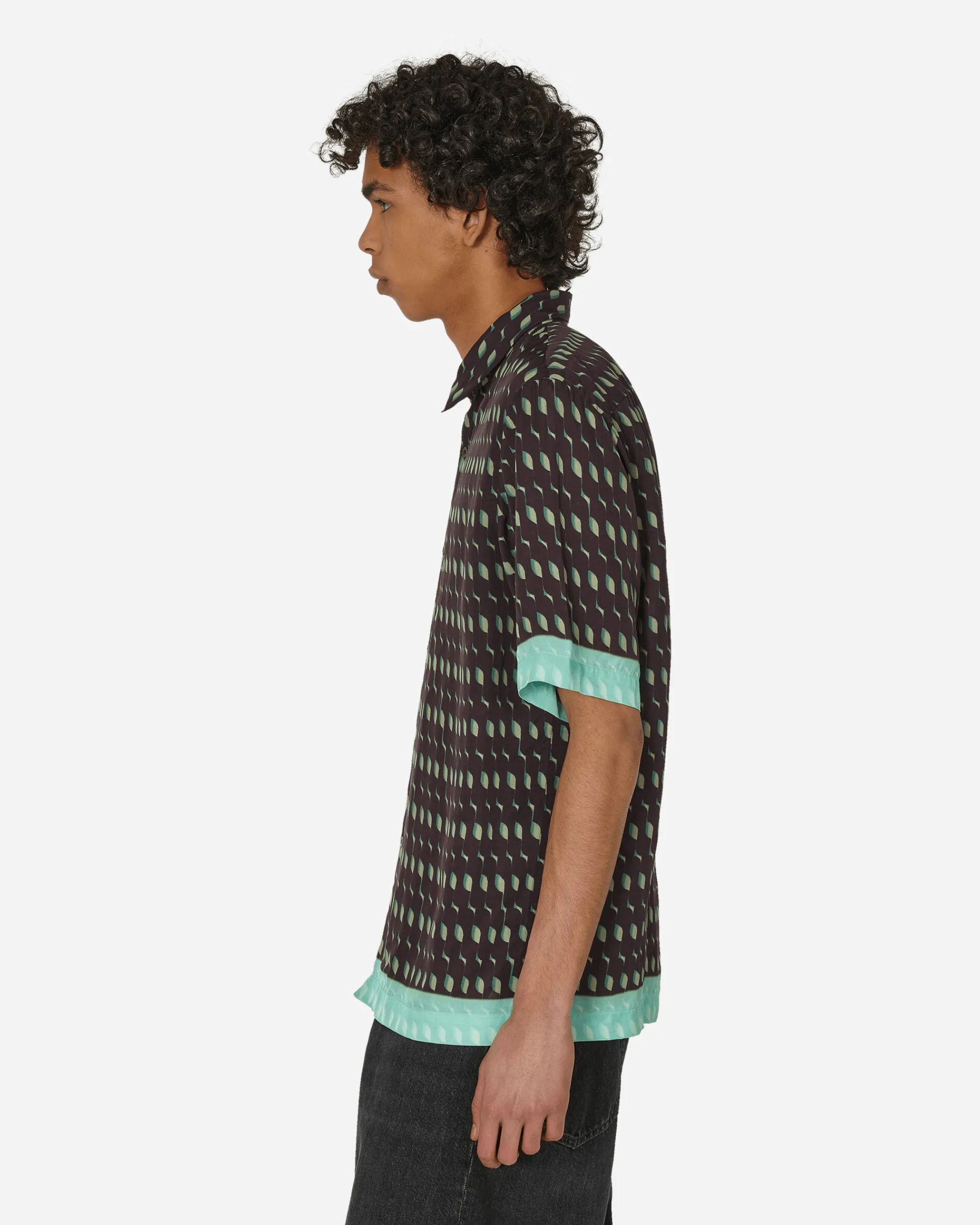 Dries Van Noten Shirts^Printed Shortsleeve Shirt Brown