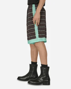 Dries Van Noten Shorts^Printed Viscose Shorts Brown
