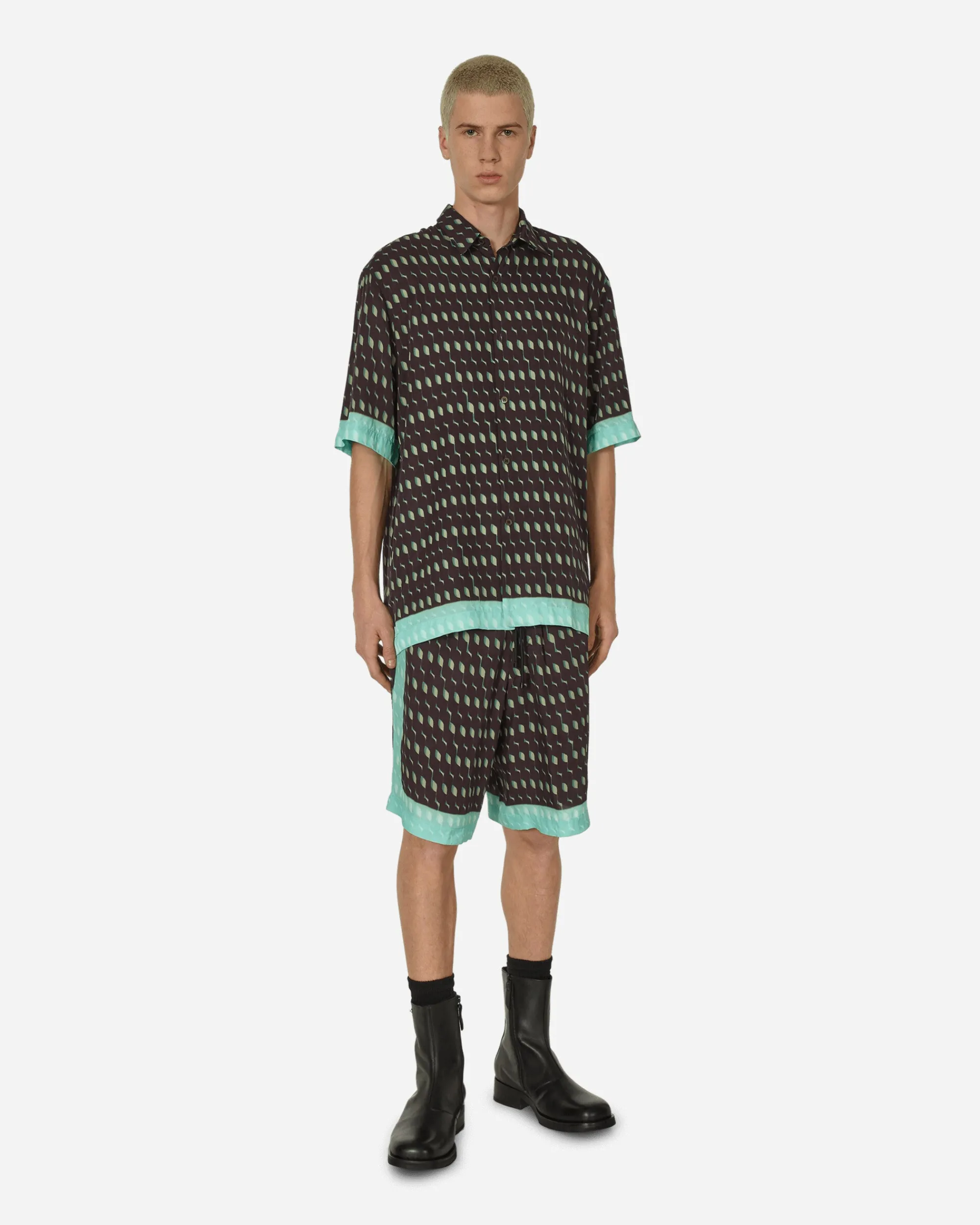 Dries Van Noten Shorts^Printed Viscose Shorts Brown