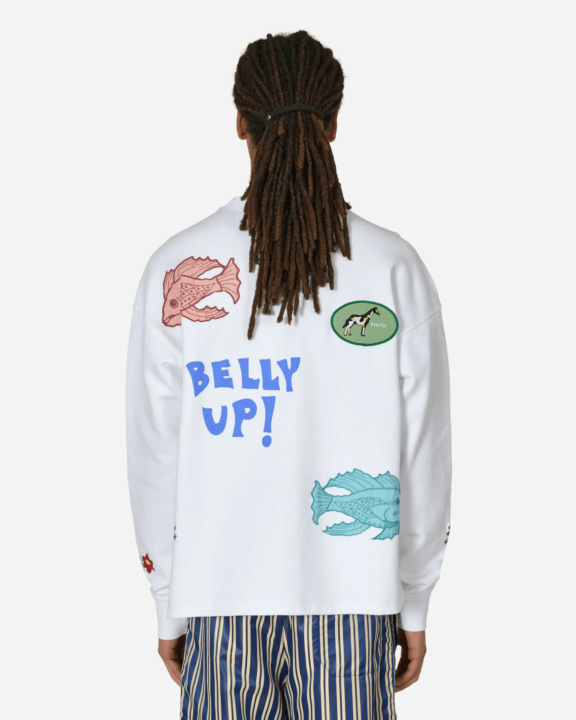 Bode Sweatshirts^Property of Janet Crewneck Sweatshirt White