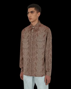Acne Studios Shirts^Python Print Shirt Red