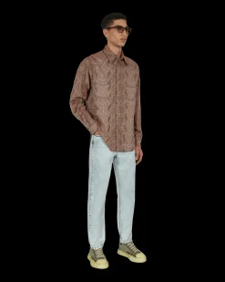 Acne Studios Shirts^Python Print Shirt Red