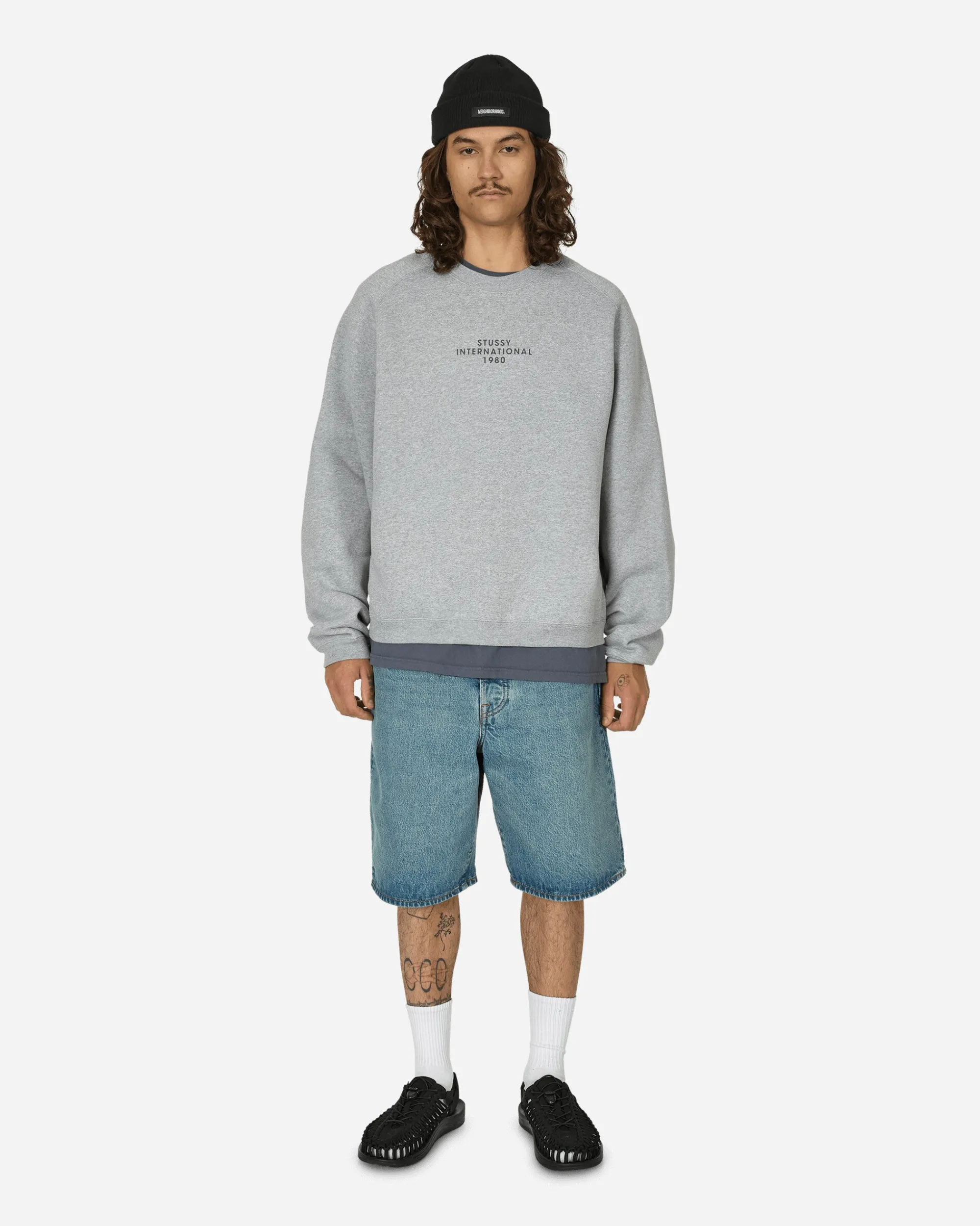 Stüssy Sweatshirts^Raglan Sleeve Crewneck Sweatshirt Grey Heather