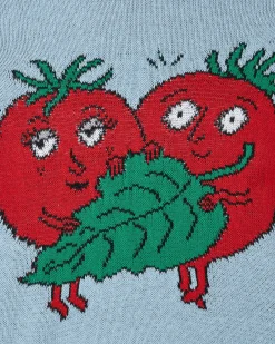 Sky High Farm Knitwear^Recycled Cotton Intarsia Knit Sweater Blue