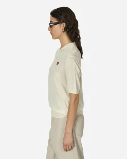 Comme Des Garçons Play Knitwears^Red Heart Polo Sweater Off White