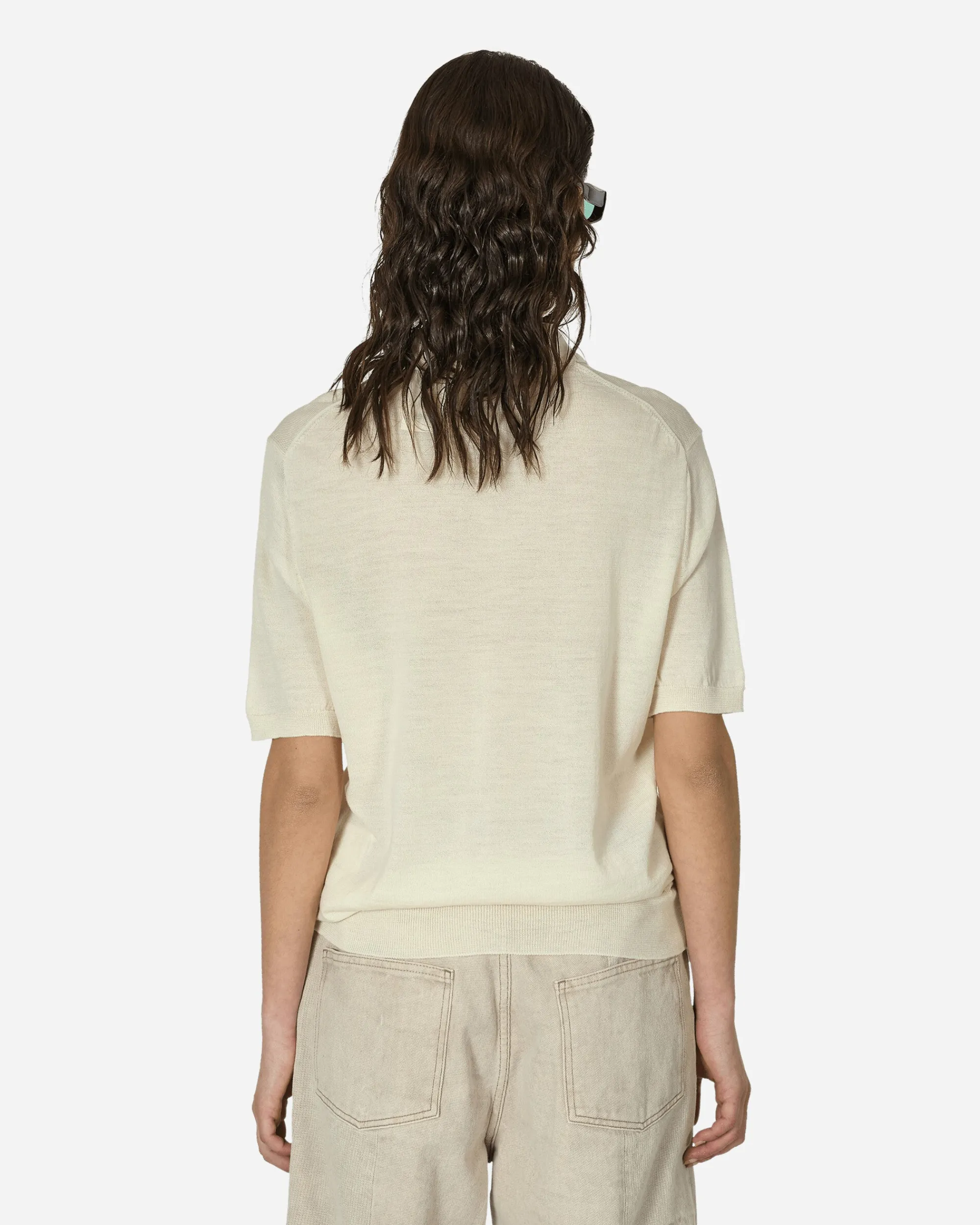 Comme Des Garçons Play Knitwears^Red Heart Polo Sweater Off White