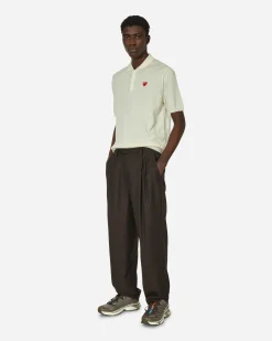 Comme Des Garçons Play Knitwear^Red Heart Polo Sweater Off White