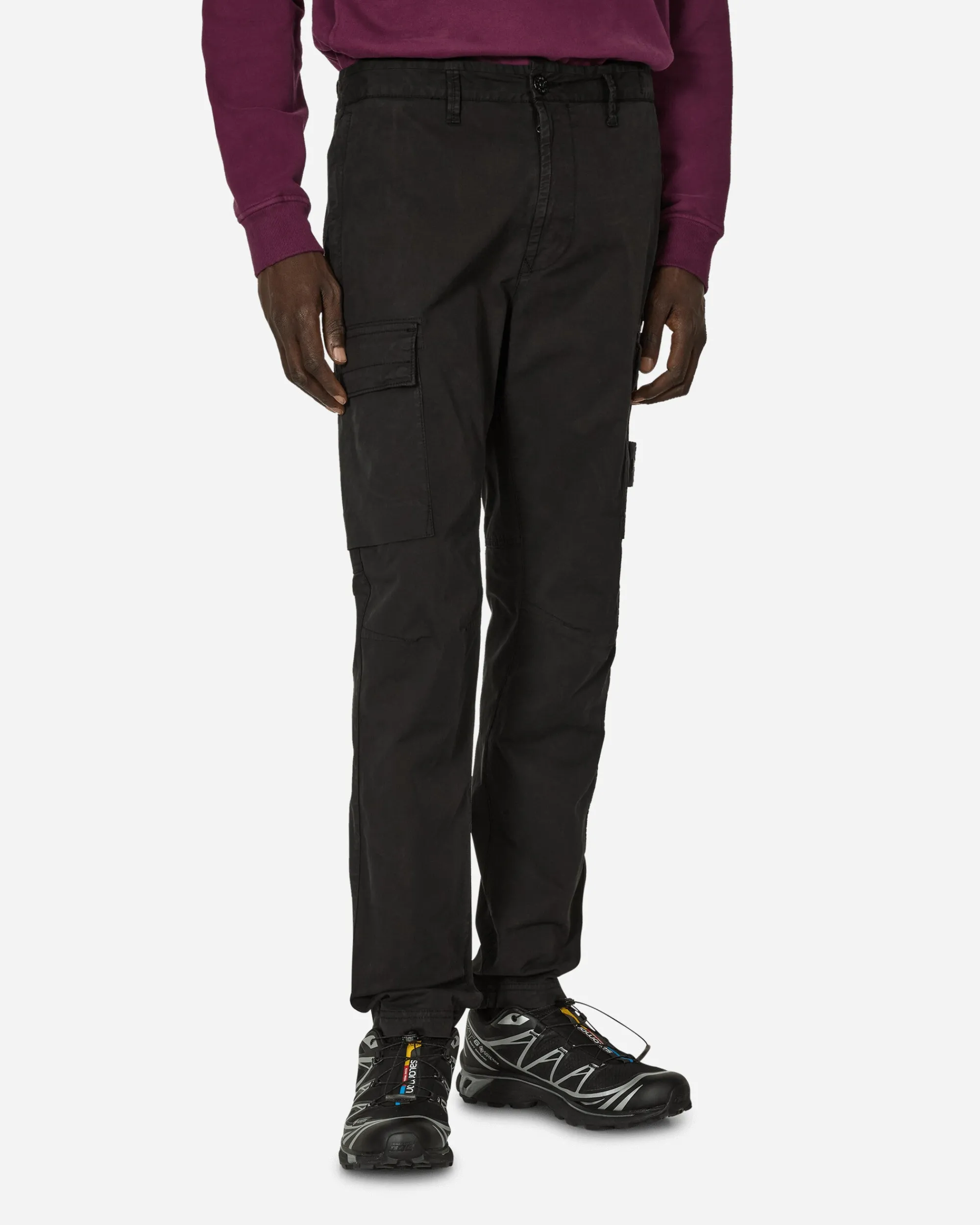 Stone Island Pants^Regular Tapered Cargo Trousers Black