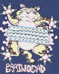 Brain Dead Sweatshirts^Relaxed Cat Crewneck Sweatshirt Blue