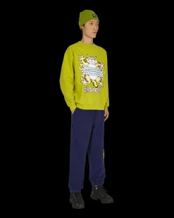 Brain Dead Sweatshirts^Relaxed Cat Crewneck Sweatshirt Green