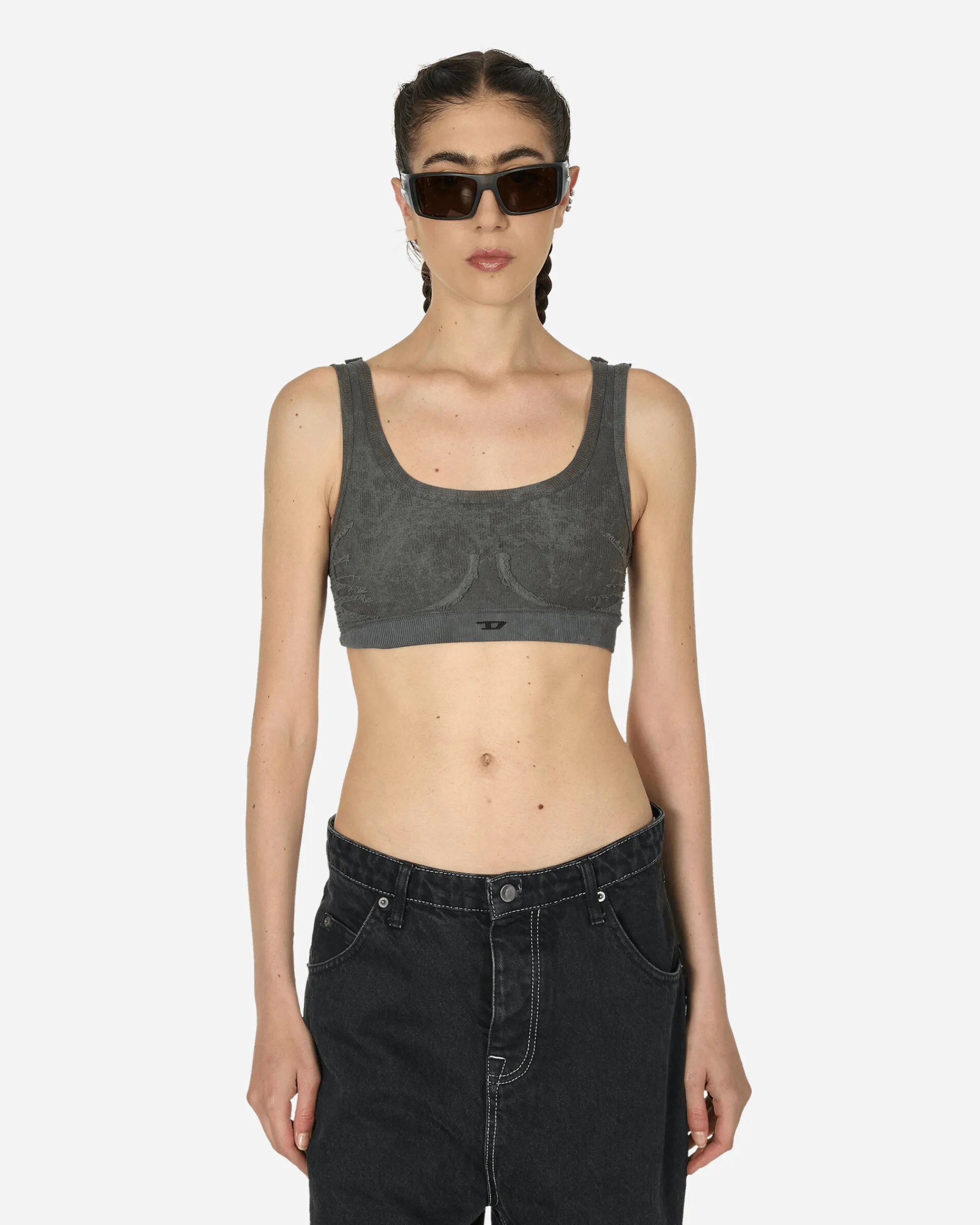 Diesel Underwear^Ribbed Bralette Grey