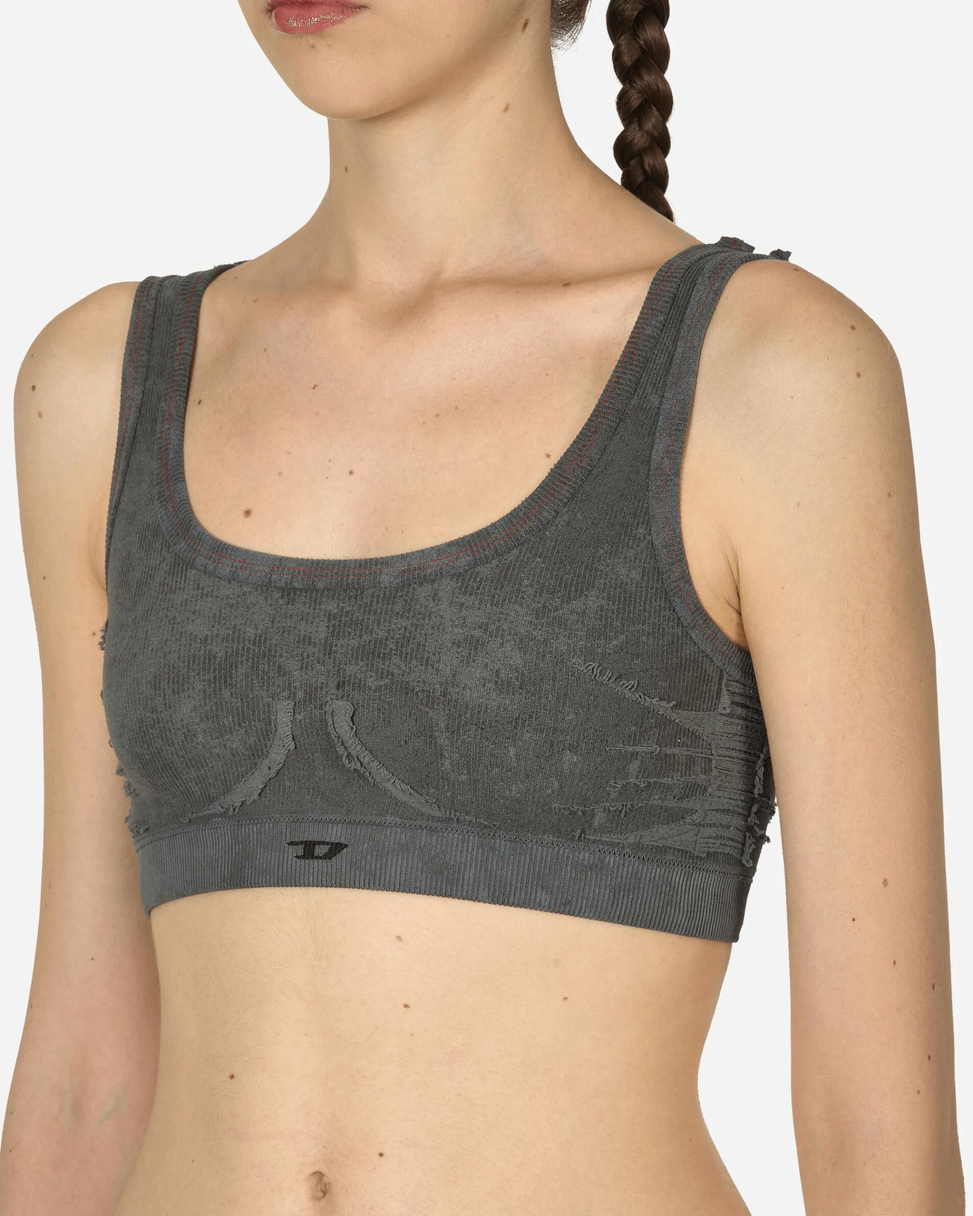 Diesel Underwear^Ribbed Bralette Grey