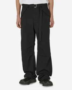 sacai Pants^Rip Stop Pants Black