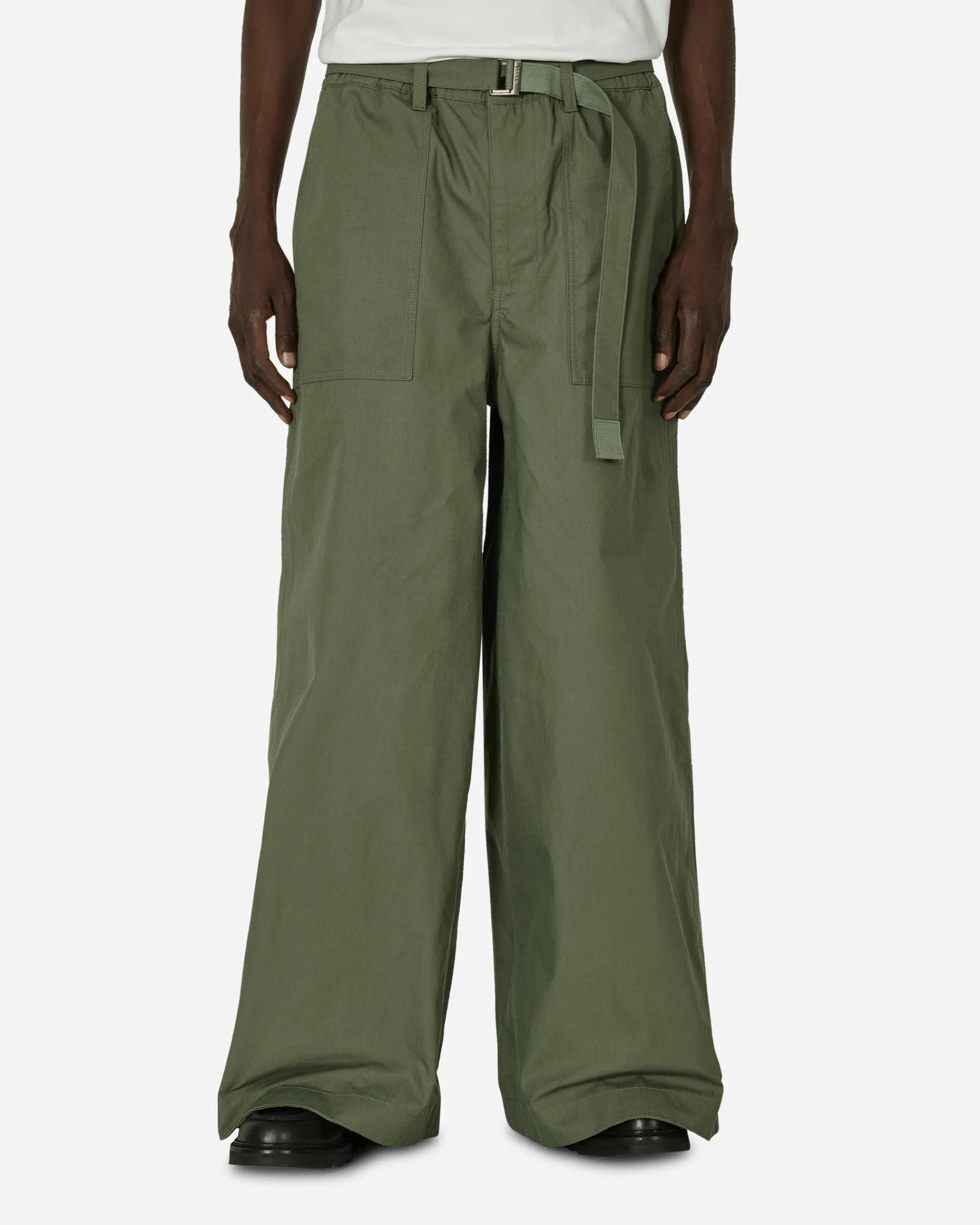 sacai Pants^Rip Stop Pants Khaki