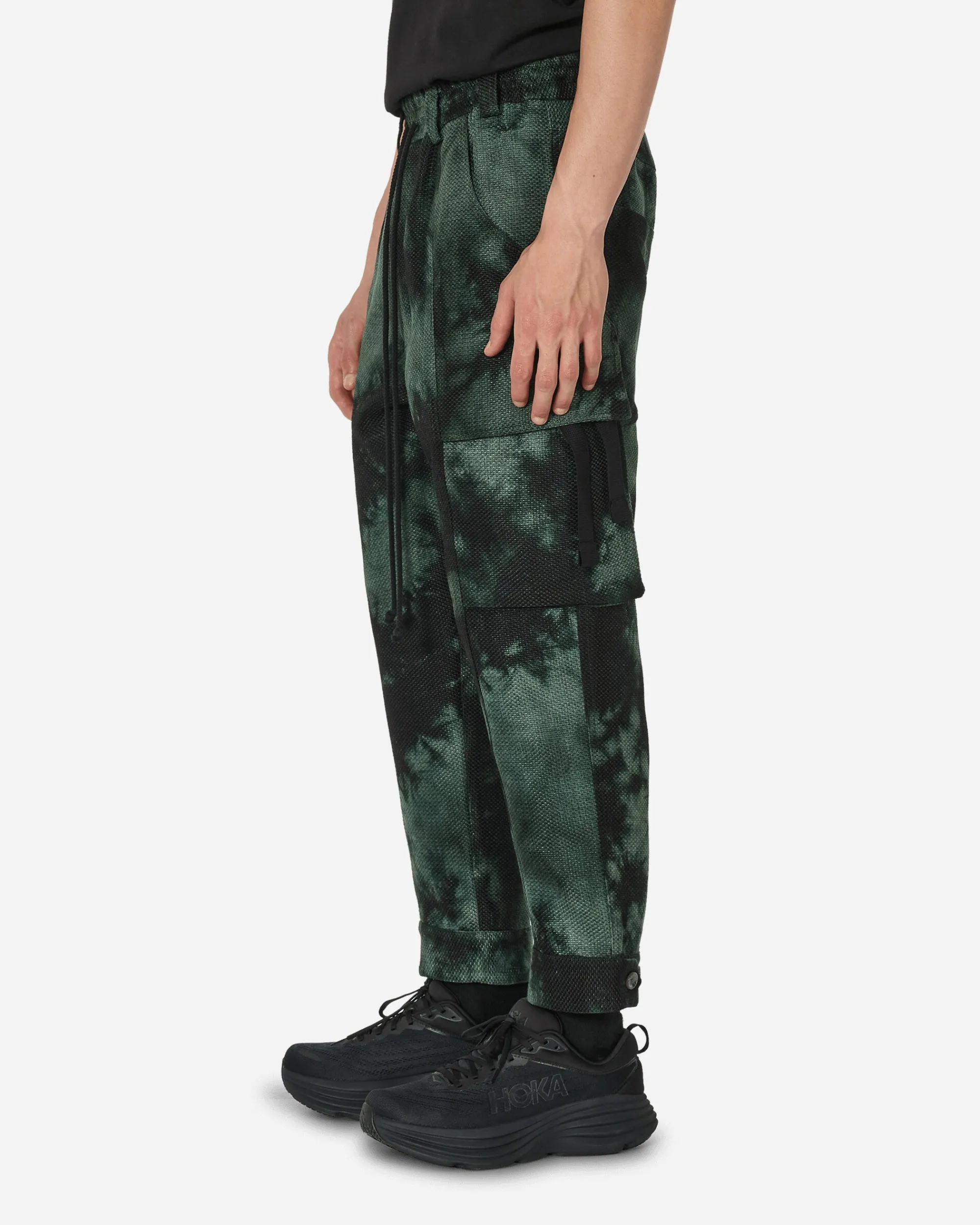 Song for the Mute Pants^Rounded Velvet Tabbed Cargo Pants Green