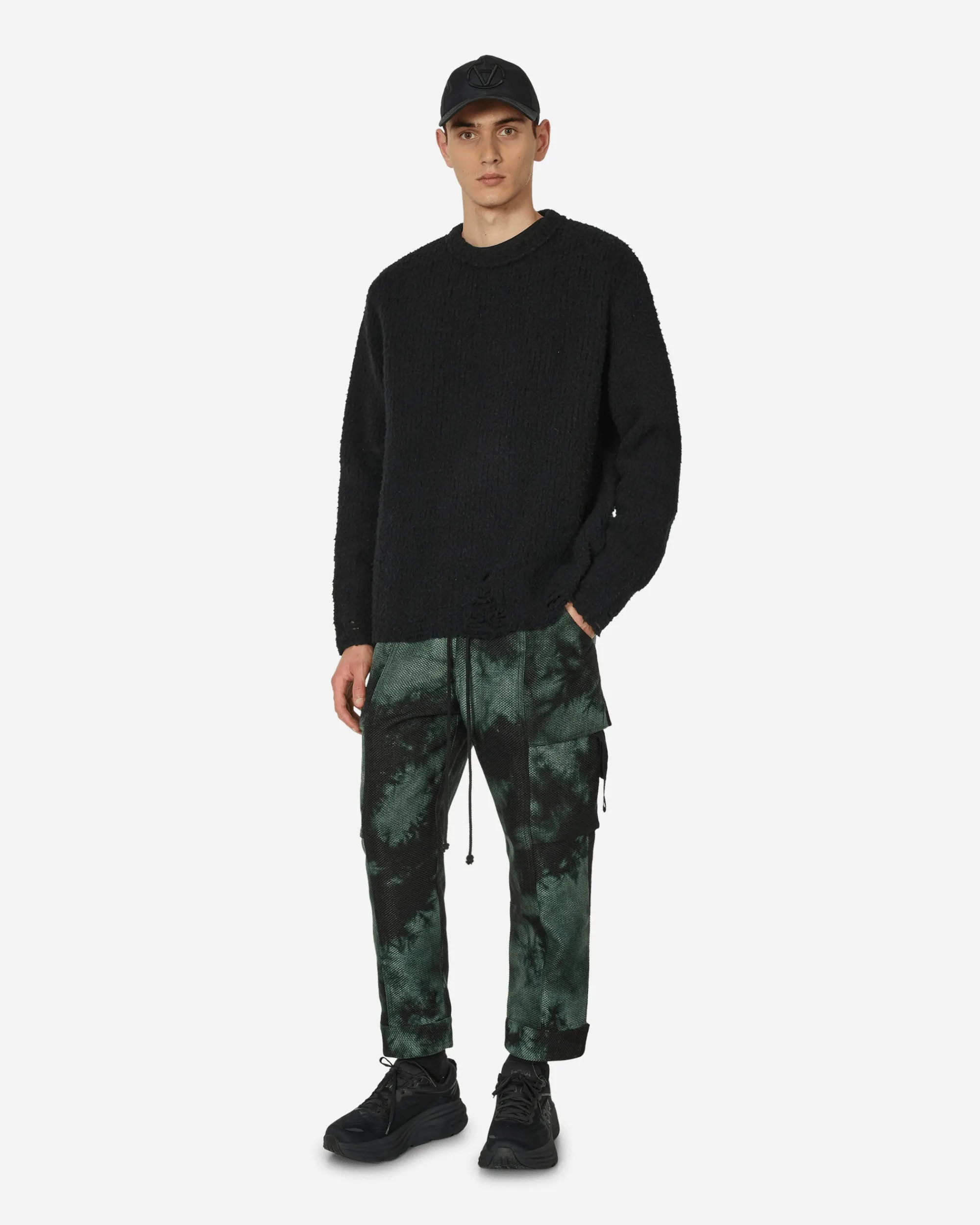 Song for the Mute Pants^Rounded Velvet Tabbed Cargo Pants Green