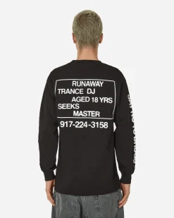 L.I.E.S. Records T-Shirts^Runaway Trance DJ Longsleeve T-Shirt Black