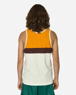 adidas T-Shirts^80s Rib Tank Top Off White / Orange / Brown